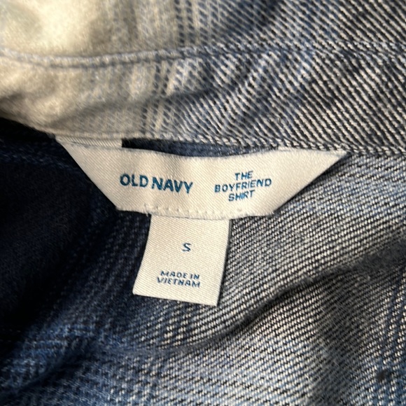 OLD NAVY flannel button-down, blue/white size S - Picture 6 of 9